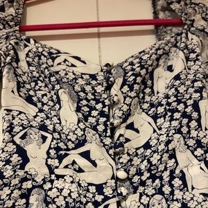 Reformation Naked Women Blouse. One of a kind piece!